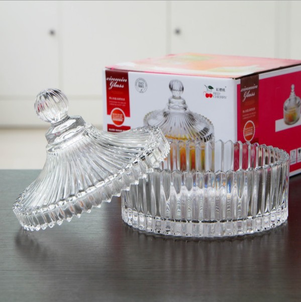 厂家直销 玻璃蒙古包 水晶玻璃糖缸 玻璃首饰盒 蒙古包水晶糖缸