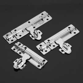 不锈钢左右插销明装门栓可挂锁门闩卫生间门木门防盗翻边双向插销