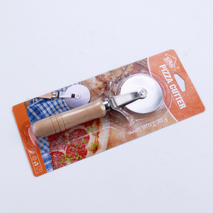 Aimanwu baking tool pizza cutter with wooden handle pizza cutter pizza cutter with packaging pizza wheel cutter