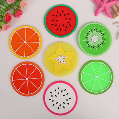 PVC Soft Gel Fruit Coasters, Jelly Color Rubber Anti-Slip Insulating Tea Cup Bowl Mat, Self-Produced and Sold Wholesale