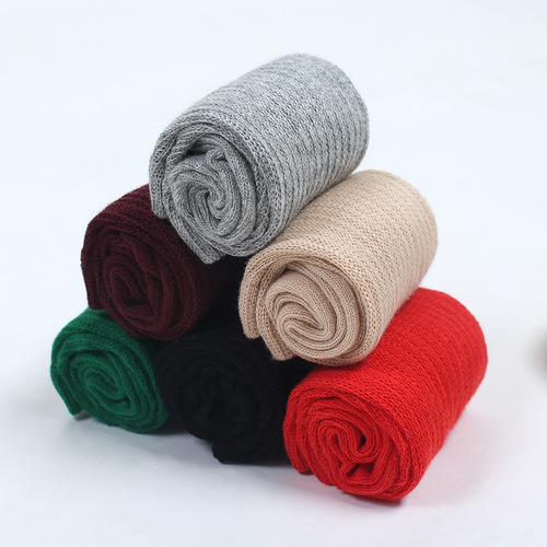 New Autumn/Winter Children's Stacking Socks Candy Color Mid-Calf Socks for Girls Baby Loose Mouth Socks