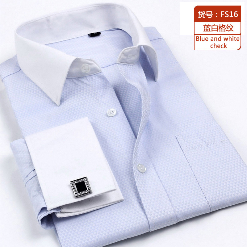 Camisa de manga larga para hombre, estilo francés, holgada, de gran tamaño, de sarga, para otoño, venta al por mayor transfronteriza en AliExpress