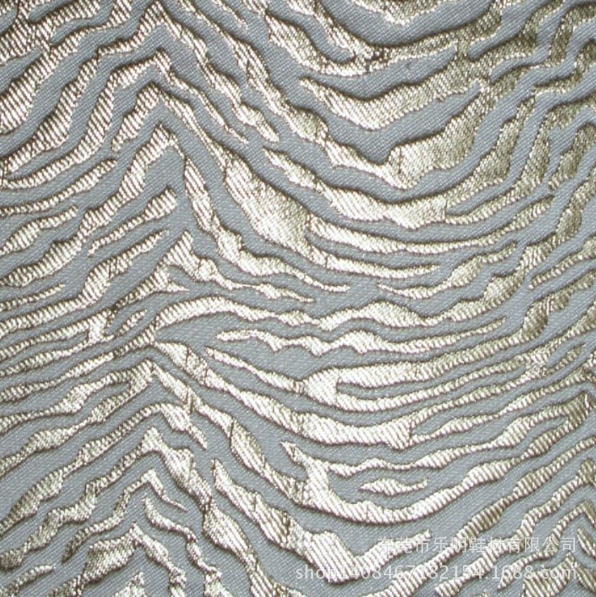 MB7012现货供应金色斑马纹提花鞋材面料