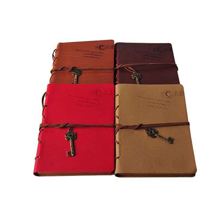 Metal de negocios Correa engrosada Kraft papel creativo imitación cuero simple presión logo impreso retro cuaderno