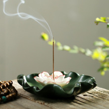 线香插纯手工捏制花插可混批多种款式可选莲花碟香插厂家直销