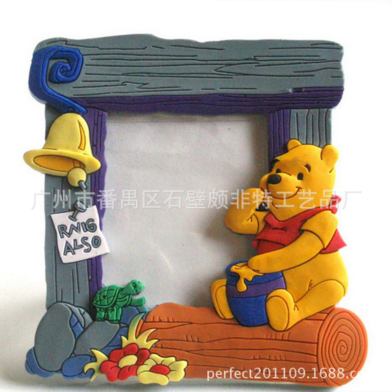 Winnie the Pooh Pvc Soft Glue Photo Frame 3D Stereo Simple Table Glue Photo Frame Can Hold Regular Photos