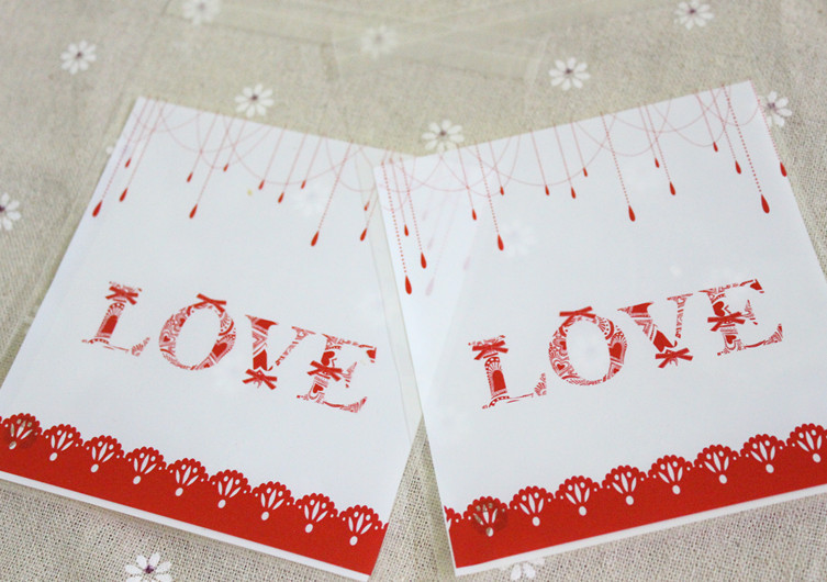 情人节love you饼干袋西点袋 糕点袋 烘焙袋礼品袋喜糖袋10*11+3