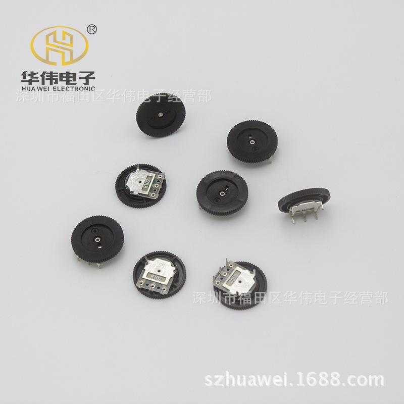 拨盘电位器 14X2B5K.B10K.B20K.50K.B100K单联插脚3脚收音机音量