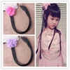 Children's wig, cute hair accessory with pigtail for princess, flowered