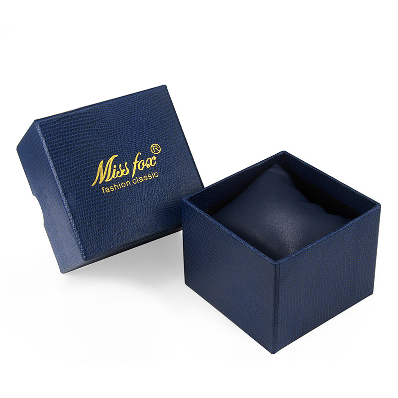 New recommend watch box inner packaging brown dark blue square packaging box New recommend watch box inner packaging brown dark blue square packaging box