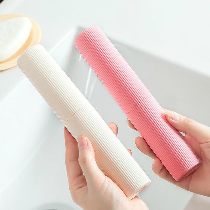 Nago Macaron Color Vertical Stripe Non-Slip Travel Toothbrush Box Small Portable Storage Wash Cup Storage Box Nago Macaron Color Vertical Stripe Non-Slip Travel Toothbrush Box Small Portable Storage Wash Cup Storage Box