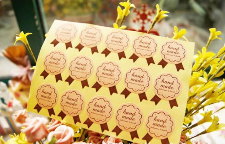 可爱粉色DIY礼品包装贴纸 包装袋装饰贴纸 1张=15枚