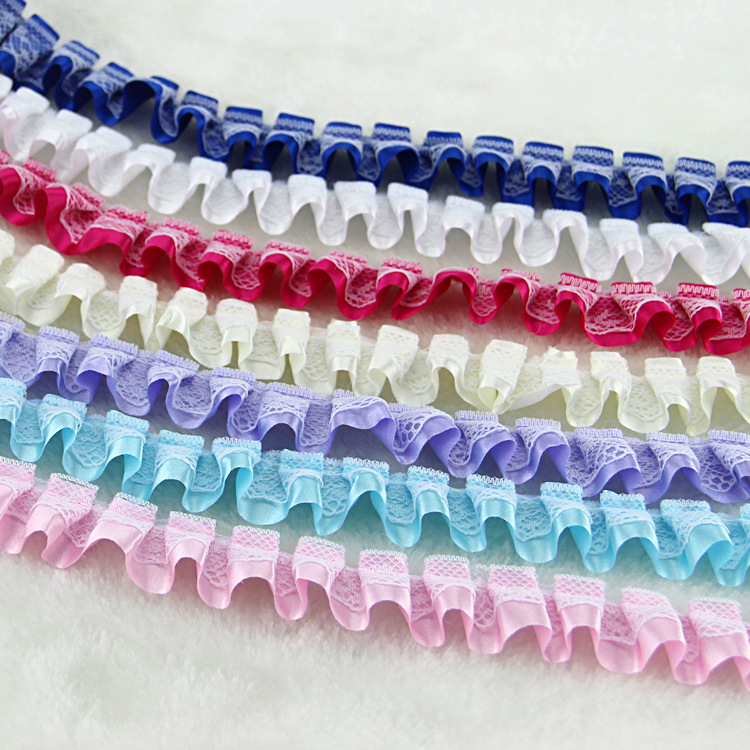 现货供应新款打摺蕾丝花边 窗帘服装 手工服饰辅料 DIY 花边2.5cm