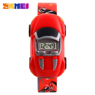 Beautiful time is not waterproof fashion cute cartoon car children's electronic watch detachable student toy gift watch