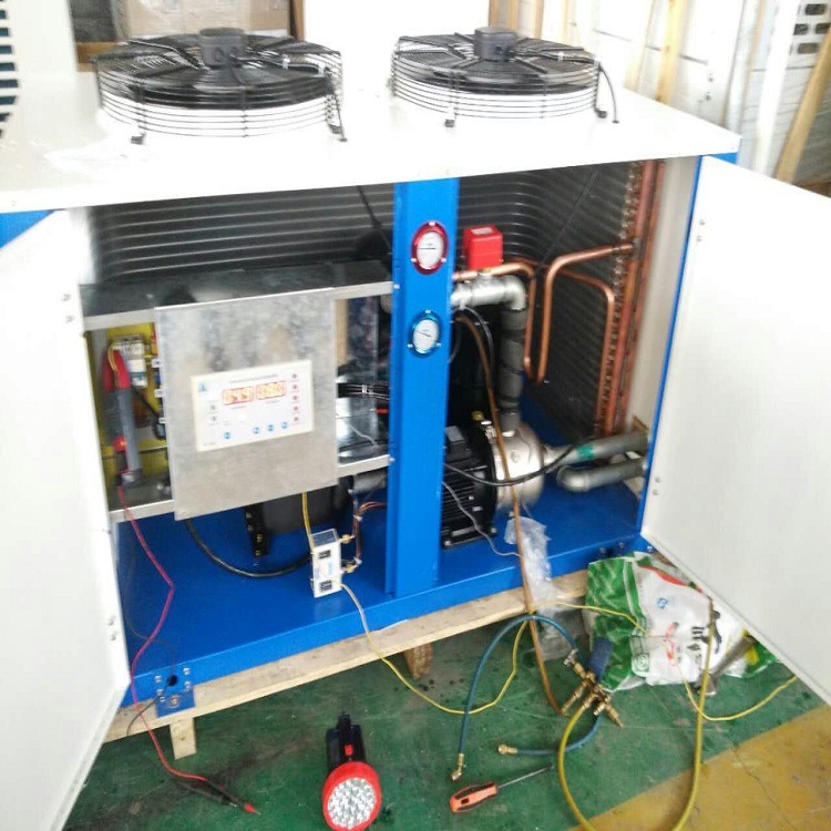 供应全新工业风冷冷水机组 自来水 乙二醇用载冷剂冷却工业冷水机