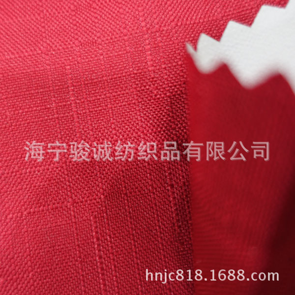 厂家供应 全涤仿麻布 环保阳离子 仿麻布桌布 仿麻布面料