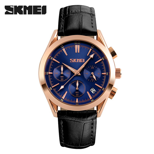 Men's Waterproof Multifunction Six-Hole Watch with Calendar Quartz Watch - Factory Wholesale