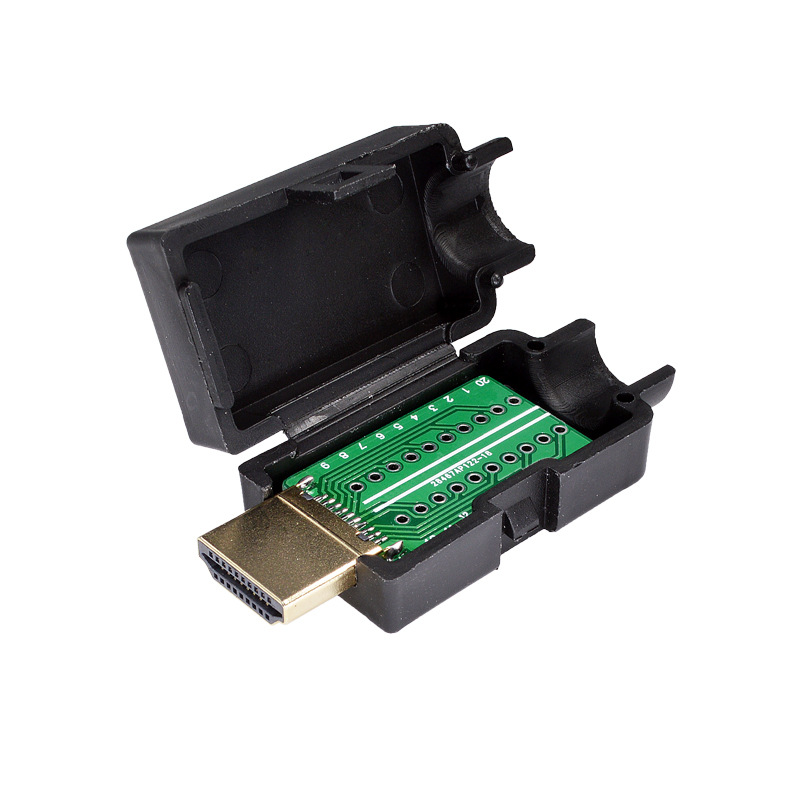 HDMI焊接公头接插件升级hdmi高清线接头转接线端子配外壳模块