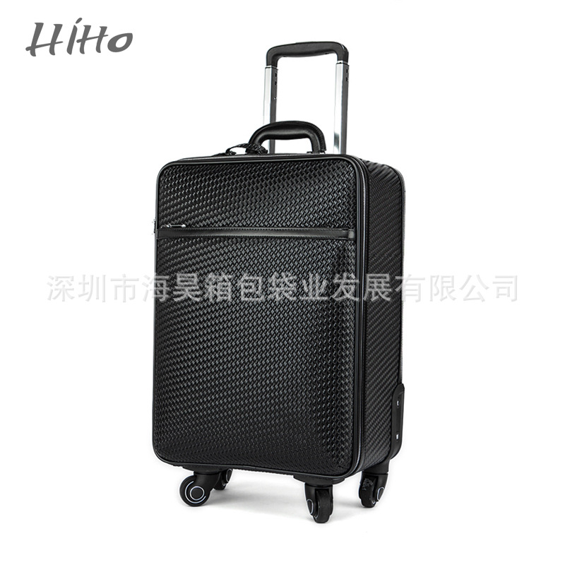 厂家批发商务拉杆箱万向静音轮PU皮箱大气适用防水20寸行李箱