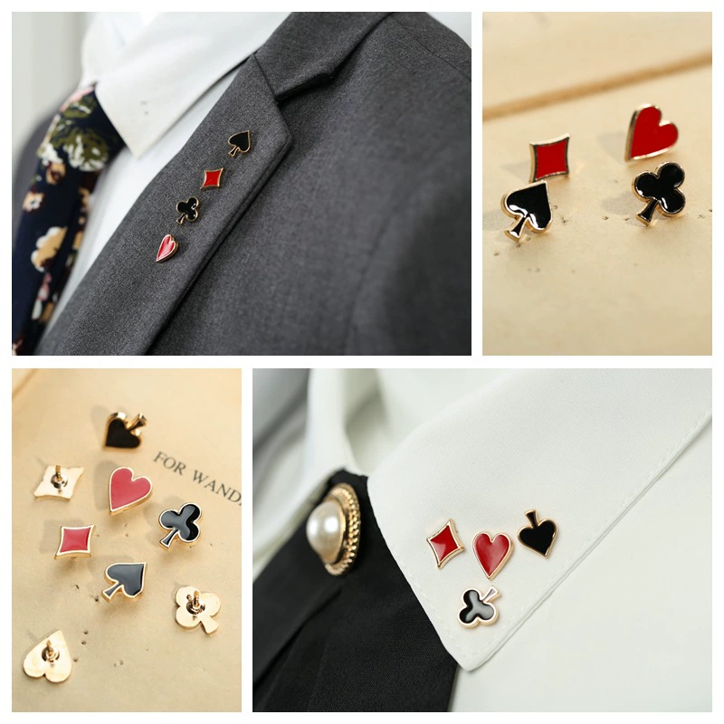 Playing cards, brooch, set, denim accessory, pin, Amazon