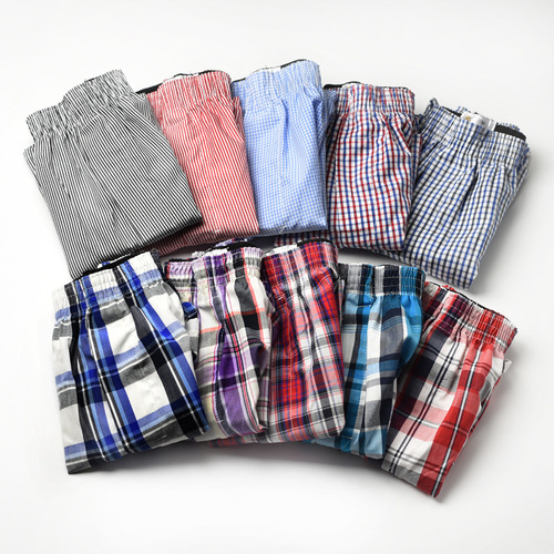 Cross-border exclusive supply of men's boxer briefs, pure cotton loose pajamas, three-quarter home shorts, woven Arrow pants
