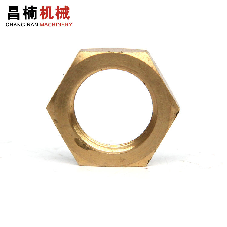 销售铜薄螺母宁波非标五金件铜零件六角螺母