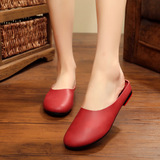 Женские тапочки с плоским носком из натуральной кожи, весна-лето 2025, новый стиль, оригинальные ретро литературные и художественные одиночные туфли ручной работы, женская обувь в лесном стиле