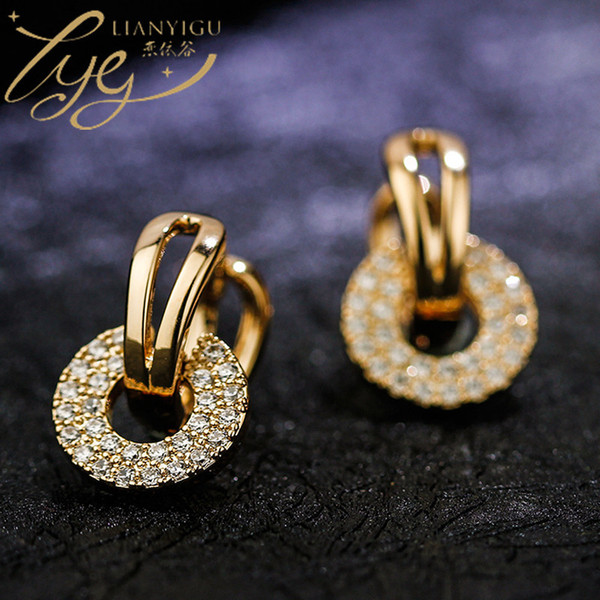 high-end fashionable design earrings with zircon