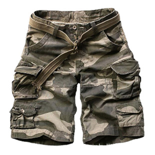 camouflage work shorts men's loose multi-bag large size pants casual beach pants DK001