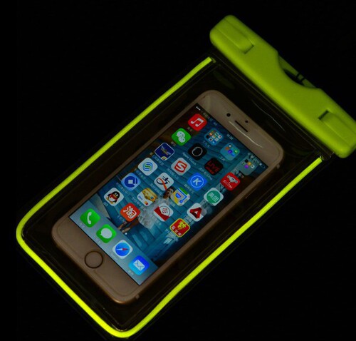 Cute cartoon outdoor rafting and diving mobile phone waterproof bag, night swimming touch screen luminous waterproof bag wholesale