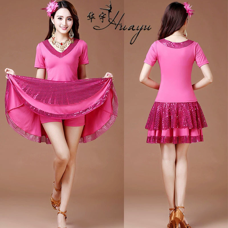 Платье для народных танцев 华宇 Dance wholesale spring and summer square dance clothing new suits Latin dance performance skirt women's competition clothing
