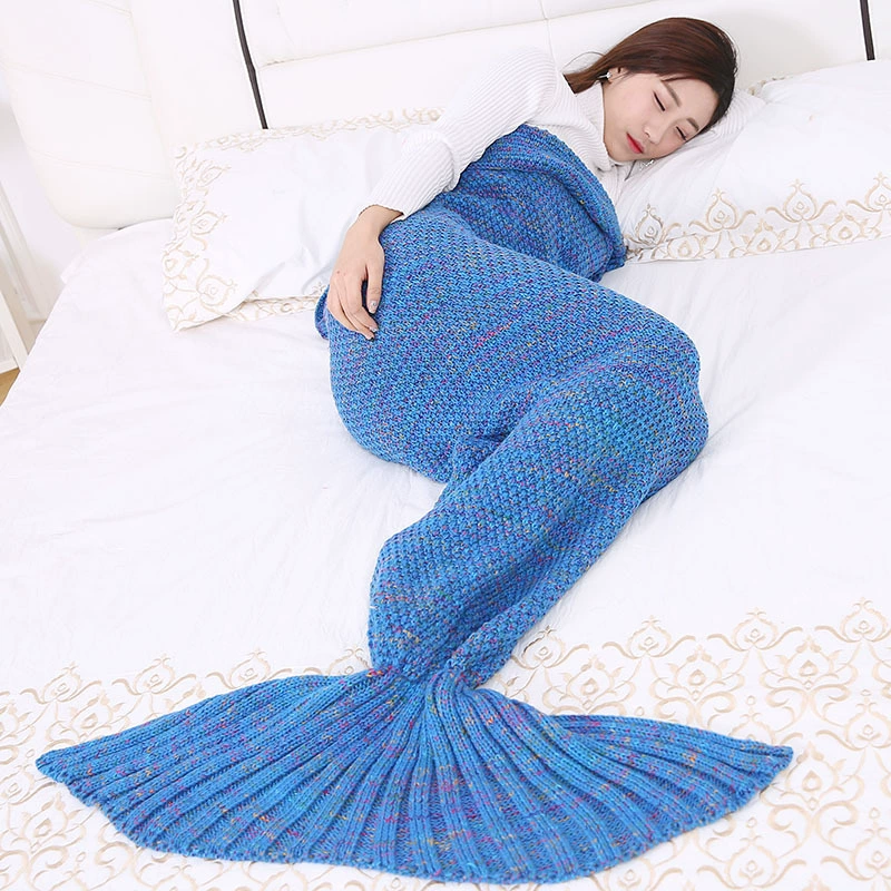Knitted duvet, sofa, mermaid
