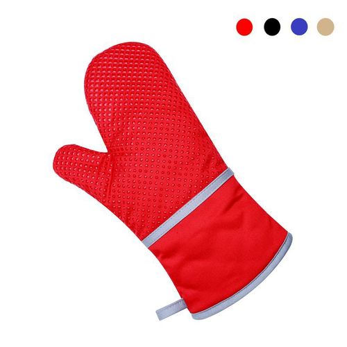Grid Silicone Gloves Microwave Heat Insulation High Temperature Resistance Anti-Slip Oven Baking Pot Handling Direct Manufacturer Sale
