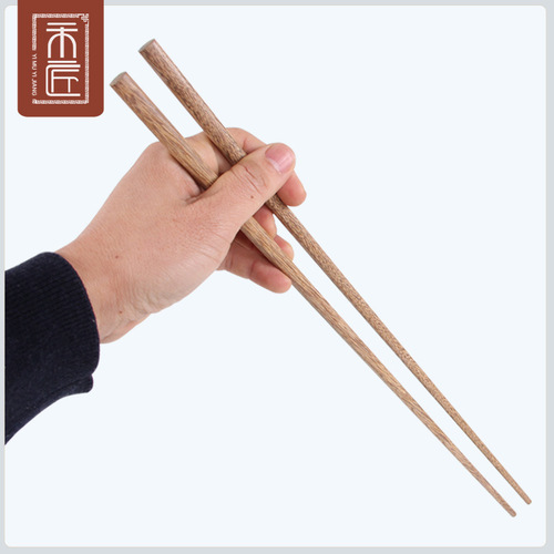 One wood, one craftsman, hot pot chopsticks, fried noodles, extended chopsticks, wooden unpainted male chopsticks, chicken wing wooden chopsticks 42cm