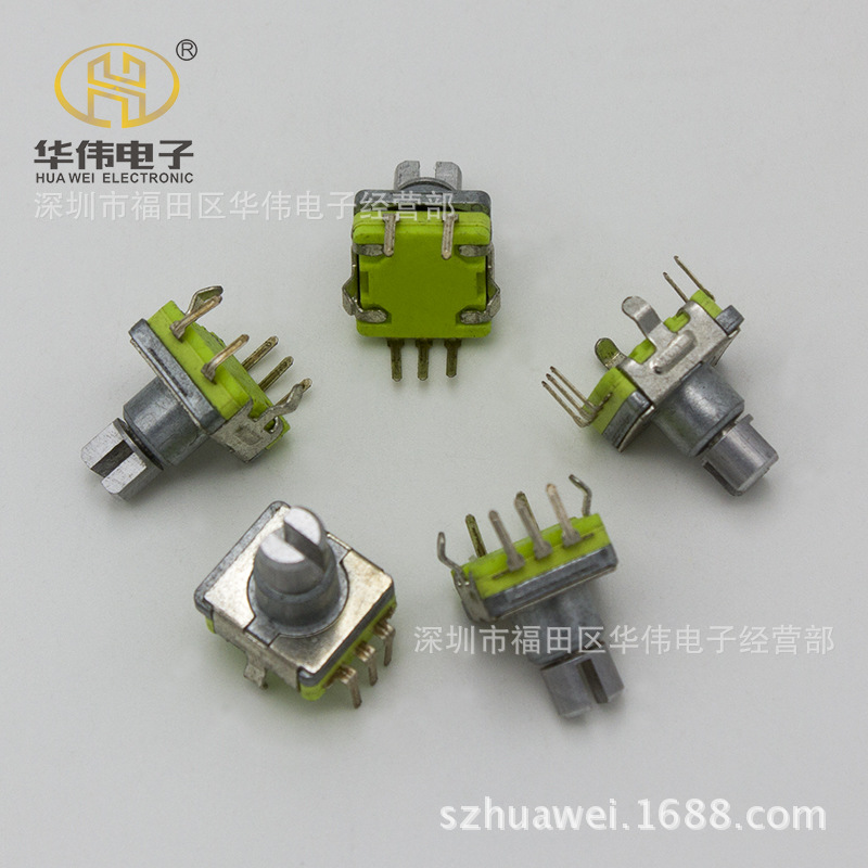 编码器10mm金属扁轴带开关复位旋转编码器  音响调音 .卡座机