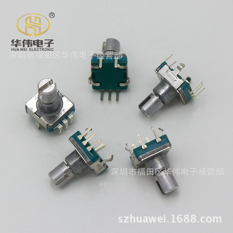 编码器30档位12mm金属圆轴带开关增量式旋转编码器  EC11系列