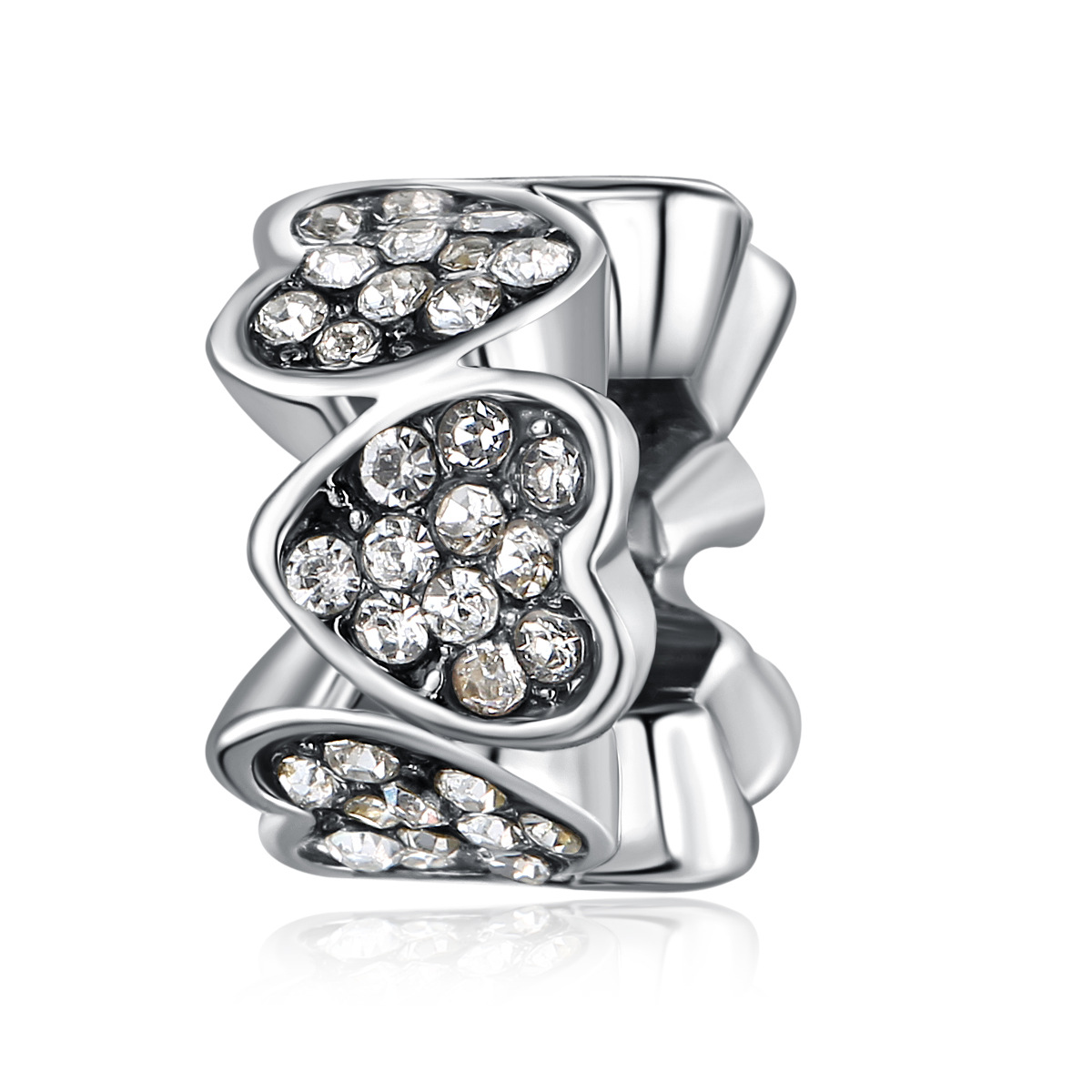 欧美跨境串饰爱心隔珠diy串珠手链配件散珠编绳手环珠子手作手饰