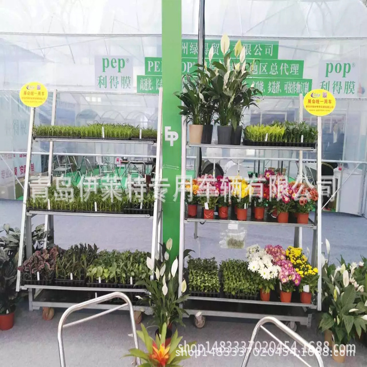 厂家花卉展示车 花店 花园中心用花卉展示架 防锈可移动推车