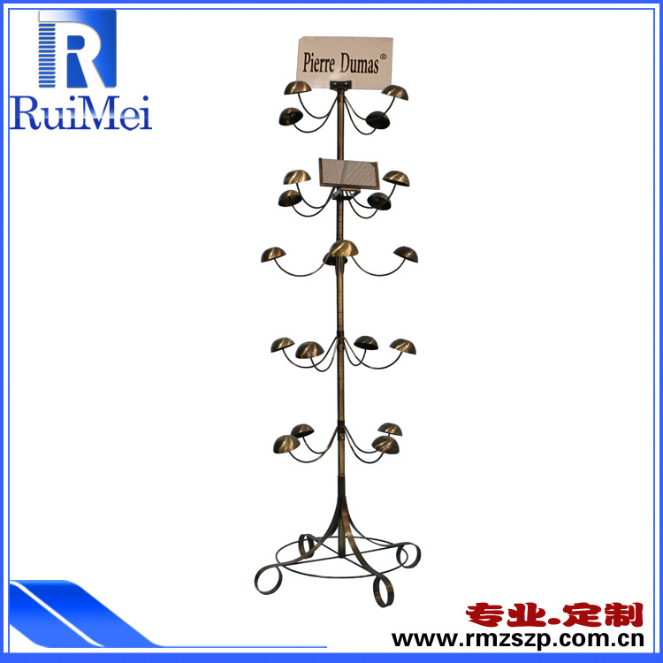 加工各类棒球帽展示架 多层旋转帽子陈列架头盔架 单车头盔收纳架