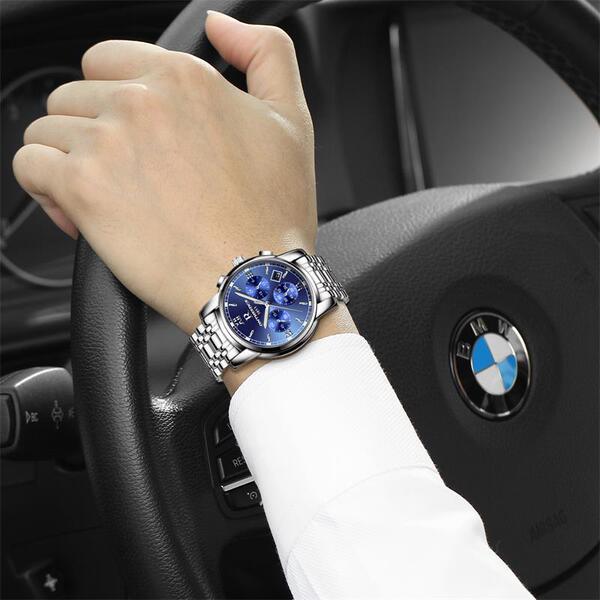 men's universal quartz steel belt stainless steel