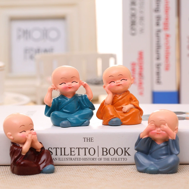 Source manufacturer's hot selling four monks, small monk Xiaosha cartoon dolls, ornaments, direct selling goods Source car decoration