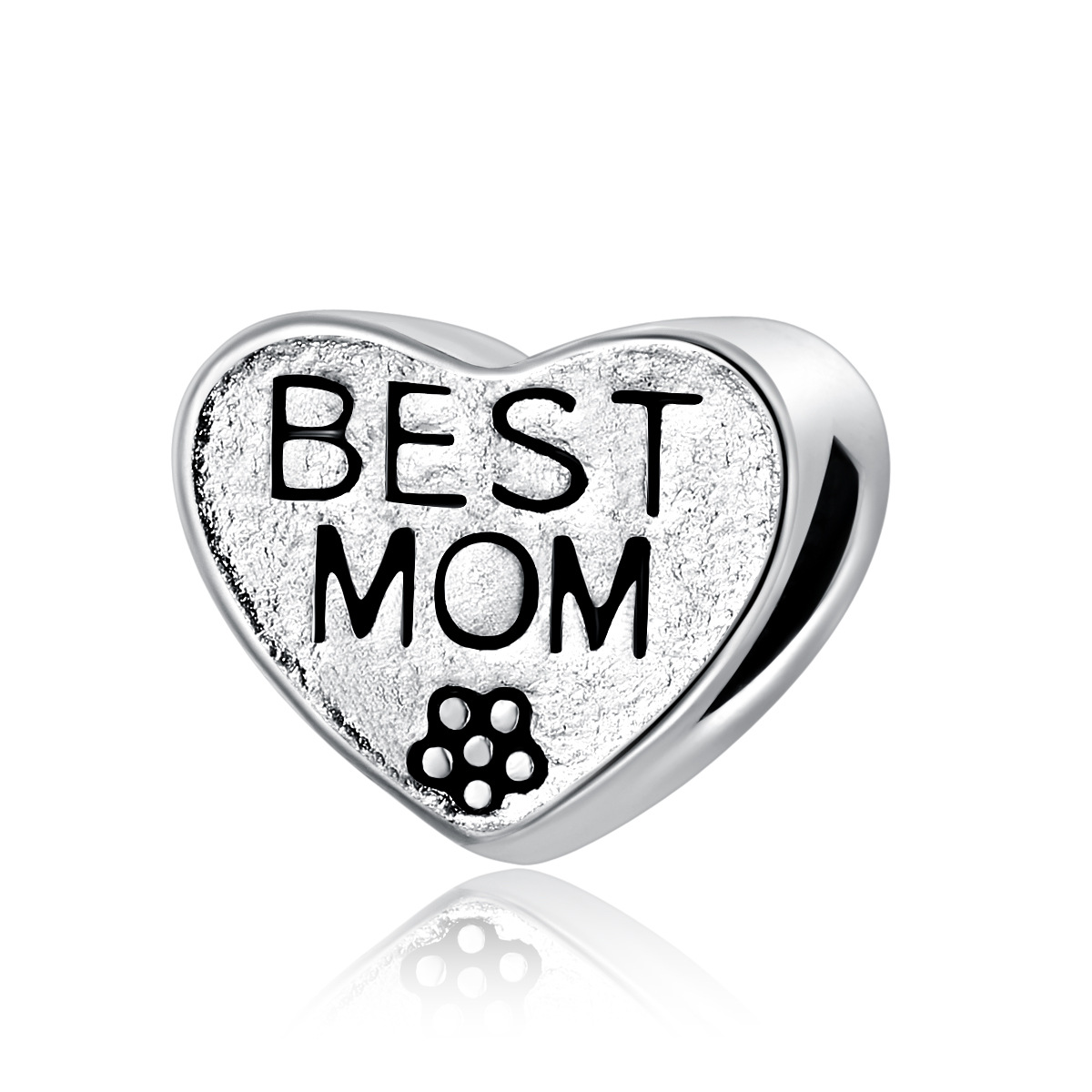 母亲节礼物配件DIY心形mom珠子饰品花朵珠子手链项链散珠跨境货源