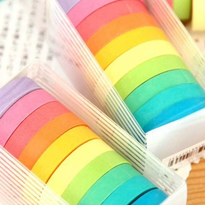 AGUTAPE color DIY set box Candy color solid color cute easy to tear paper Rainbow tape