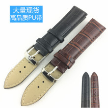 竹节纹仿真皮表带复古黑色棕色 皮革镂空 男 女士PU手表带皮表带