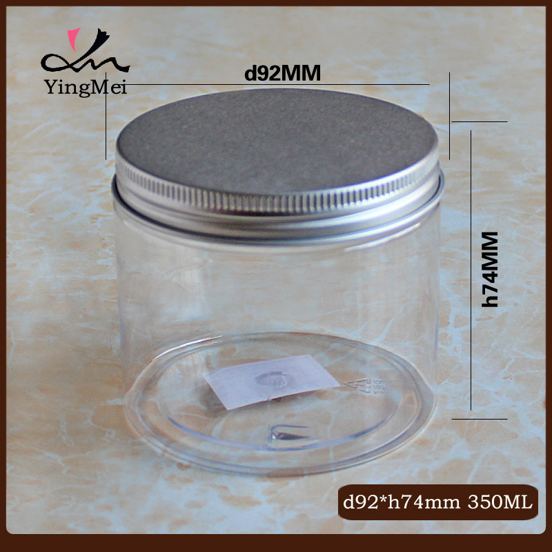 现货 铝盖透明350ml 花草茶包装中药饮片瓶 89牙pet瓶配铝盖