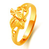 Brass golden ring, 24 carat white gold