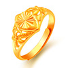 Brass golden ring, 24 carat white gold