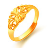 Brass golden ring, 24 carat white gold