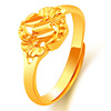 Brass golden ring, 24 carat white gold