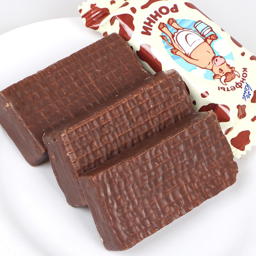 Large Cow Wafer Russian Big Cow Wafer Konti Kangji Chocolate Wafer Snack Candy 500g